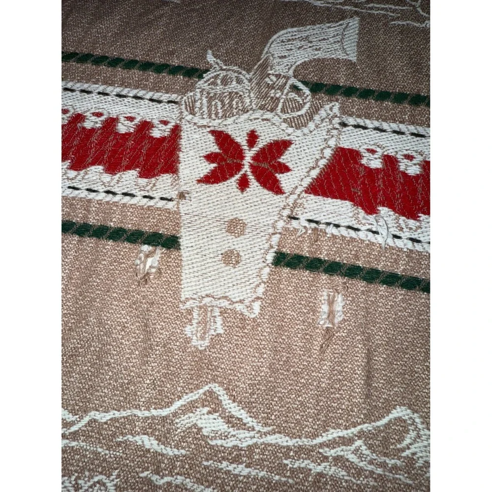 Vtg‎ Bates Western Twin Bedspread Blanket Mid-Century Americana Textile 50's